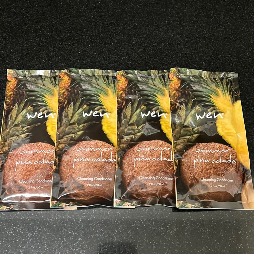 (4 NEW) WEN Summer Pina Colada Cleansing Conditioner Travel Packets